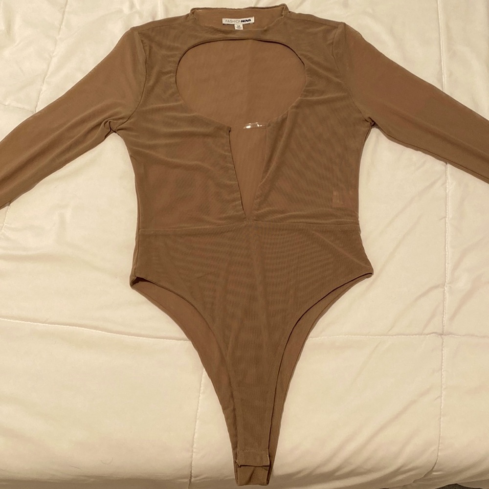 NWOT Brown Mesh Fashion Nova Bodysuit